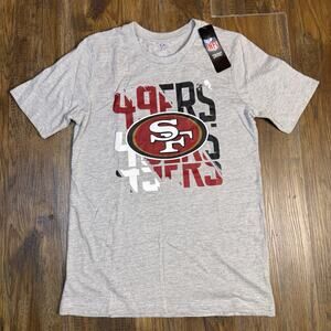NWT San Francisco 49ers Team Apparel Gray T Shirt NFL Youth LARGE 14/16